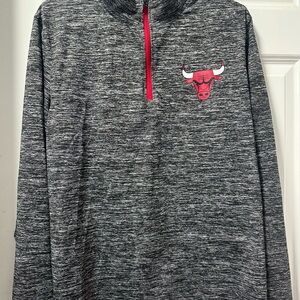 NBA Gray and Red Zip-Up Sweater